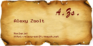 Alexy Zsolt névjegykártya